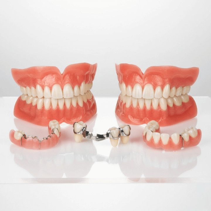 Dental technician crafting a prosthetic bridge in a high-tech lab.